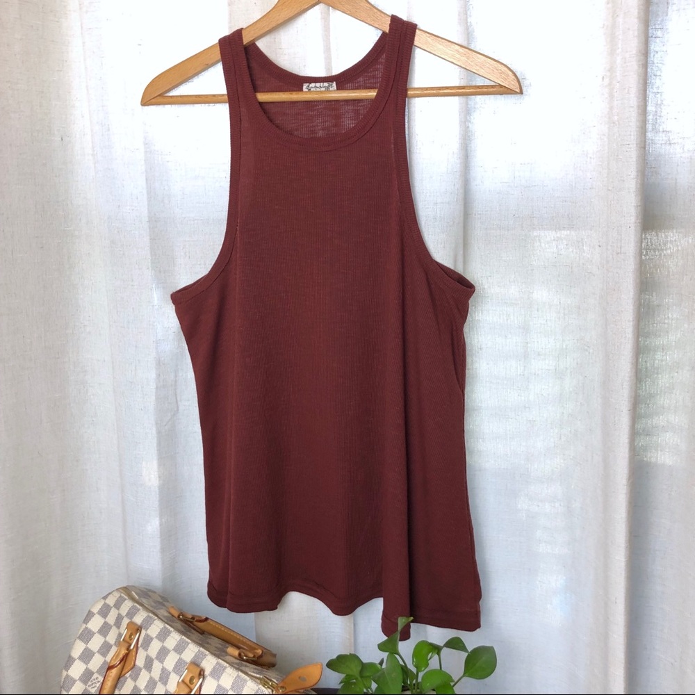 ⭕️Sold⭕️Free People High-Neck Ribbed Tank Top